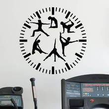 Fitness Clock Wall Decal Gym Yoga Room Living Room Girls Bedroom Interior Decor Door Window Vinyl Sticker Sports Wallpaper Q782 2024 - buy cheap