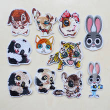 New Animal DIY Embroidered Patches Iron On For Clothing Cartoon Panda Dog Tiger Rabbit Pig Badges Cute Parches Garment Accessory 2024 - buy cheap