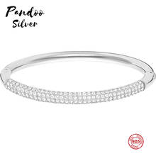 Abalorio de moda de plata 925 pura Original, copia 1:1, diseño Simple, pulsera salvaje delgada y exquisita, joyería de lujo femenina, regalos 2024 - compra barato