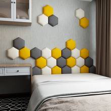 Cabeceira hexagonal 3d de 25x28.8cm, adesivos de parede para sala de estar, quarto, decoração autoadesivos, pacote macio, decoração de casa 2024 - compre barato