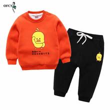 Children Winter Clothes Baby Cartoon Clothing Sets Warm wool Sweatsets Boys Girls Kids Long-sleeved t-shirts Coat+pants 2Pcs/Set 2024 - buy cheap