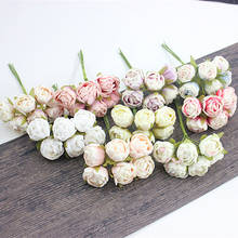 Rose small bouquet 6pcs rose bud simulation flower silk rose DIY handmade accessories flower home hotel wedding decoration flowe 2024 - buy cheap