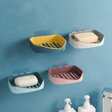 Soporte para jabón de baño de doble drenaje, estante autoadhesivo de 4 colores montado en la pared, caja de almacenamiento para platos y esponja de jabón para platos 2024 - compra barato