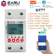 2P 63A TUYA APP WiFi Smart Circuit Earth Leakage Over Under Voltage Protector Relay Device Switch Breaker Energy Power kWh Meter 2024 - buy cheap