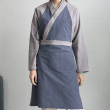Avental de algodão feminino à prova d'água, estilo chinês, para cozinha, jardim, ef50ac, sem mangas 2024 - compre barato