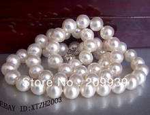 Frete grátis 18 "8-9mm branco akoya cultivada pérola jóias colar 925 fecho fecho 2024 - compre barato