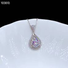 water drop style crackling  moissanite pendant of necklace for women jewelry real 925 silver  gem shiny better than diamond gift 2024 - buy cheap