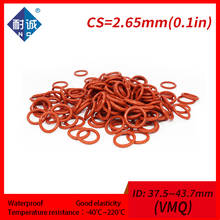 2PCS/lot Red Silicone O-ring VMQ CS 2.65mm ID37.5/40/41.2/42.5/43.7mm Silica gel gasket o ring waterproof 2024 - buy cheap