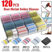 120/100/50Pcs Heat Shrink Butt Crimp Terminals Waterproof Solder Seal Electrical Butt Connectors Wire Cable Splice Terminal Kit 2024 - buy cheap
