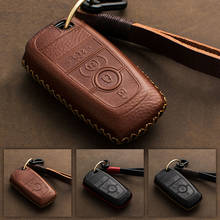 For Ford Fusion Mustang Explorer F-150 F-250 F-350 Genuine Leather Car Key Case Cover Bag Shell 2017 2018 Remote Key Case 2024 - buy cheap