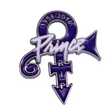 Rip Prince pin Purple Rain style font fans tribute commemorative badge music art accessory 2024 - buy cheap