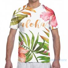 Camiseta hawaiana Tropical Floral Aloha acuarela para hombre y mujer, ropa con estampado integral, divertida, de manga corta 2024 - compra barato