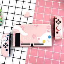 Жесткий чехол с изображением Милого Розового кота на переднюю и заднюю панель для контроллера Nintendo Switch JoyCon для Nintendo, защитный чехол 2024 - купить недорого