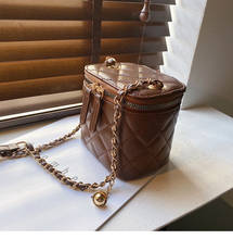 Клетчатая женская сумка 2020 Новая Винтажная брендовая мини квадратная сумка-мессенджер с цепочкой модная маленькая сумка через плечо 2024 - купить недорого