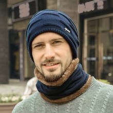 HT2679-Conjunto de invierno de sombreros gruesos y cálidos para hombre, forro polar a prueba de viento, conjunto de bufanda, accesorios para invierno 2024 - compra barato