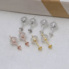 Wholesale HOT 925 Sterling Silver Earrings Findings Settings Base Mountings Parts Mounts for Pearls Agate Coral Beads 2024 - buy cheap