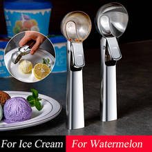 1pc aço inoxidável ice cream scoop fabricante de bola de gelo melancia colher congelado iogurte biscoito massa de carne bolas sorvete colher ferramentas 2024 - compre barato