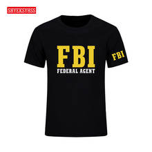 FBI men T shirt agent secret service police CIA Staff Men Front and Back Print Tshirt Summer Short Sleeve Tops Tees T-Shirt 2024 - buy cheap