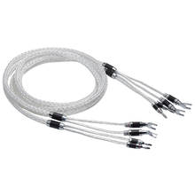 1 par de cables de altavoz Hifi OCC chapados en plata pura 8ag, Cable de altavoz de alta gama para amplificador y CD 2024 - compra barato