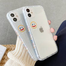 Funda de teléfono de TPU transparente a prueba de golpes para iphone, carcasa trasera suave de dibujos animados con sonrisa bonita y divertida para iphone 12 11 Pro Max MiNi 7 8 Plus XS Max XR 2024 - compra barato