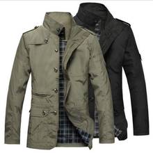 Men Slim Cotton Lining Outwear Loose Lapel Windbreaker Jacket Men's Coat Men Rainproof Jacket 2024 - buy cheap