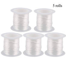 5 Rollsx10m White Stretch Elastic Beading Thread Cord 0.8mm DIY Bracelet Necklace Making Elastic Stretch String 2024 - buy cheap