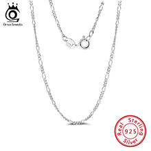 ORSA JEWELS Italian Diamond-Cut 1.7mm Figaro Link Chain 925 Sterling Silver Necklace 40 45 50 cm Length Chain Necklace SC27-P 2024 - buy cheap