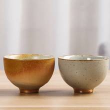 Vintage Coarse Pottery Tea Cup  Japanese Style Rust Glaze Teacup Pu'er Master Cup Ceramic Crafts Tea Set Handmade Small Bowls 2024 - buy cheap