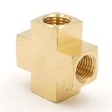 1/4" NPT Female Cross 4 Ways Brass Pipe Fitting Connector Adapter Water Gas Oil Fuel Max Pressure 229 PSI 2024 - buy cheap