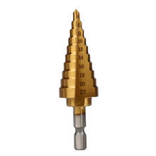 Step Drill Bit  Hex Titanium Coated Step Cone Drill Bit Hole Metal Wood Cutter 4-22mm HSS Tool 2020 New 2024 - buy cheap
