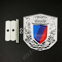 Metal Chrome M Sport Tricolor Flag Royal Crown Car Front Grille Emblem Badge 2024 - buy cheap