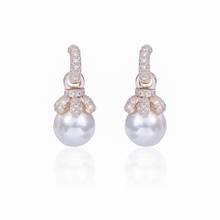 Pearl Cubic Zircon Drop Earrings for Wedding, Crystals Wing Earring for Bride, Women Girl Gift CE10780 2024 - buy cheap