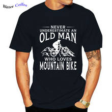 Never Underestimate An Old Man With A Mountain Bike T Shirt Boy Pure Summer NEW Fashion Cotton Short Sleeve MTB Men Top Tee 2024 - buy cheap