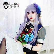 Peluca de cosplay de Minato yuaka, pelo largo púrpura claro de HSIU, peluca de fiesta de graduación de halloween y gorro de peluca gratis 2024 - compra barato