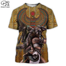 Camiseta con estampado de PLstar CosmosHorus para hombre y mujer, ropa de calle Unisex, de cara 3D, antiguo Horus, Dios Egipcio, Ojo de Egipto, Faraón Anubis, S-6 2024 - compra barato