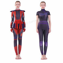 Women Girls Descendants 3 Evie Mal Cosplay Costume Spandex Zentai Bodysuit Suit Jumpsuits Halloween Costume For Kids Adult 2024 - buy cheap