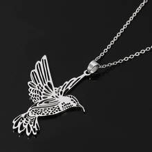 Fashion Aerial Bird Sparrow Pendant Necklace Stainless Steel Exquisite Cleavage Bird Necklace Silver Color Women Man Charm Gifts 2024 - buy cheap