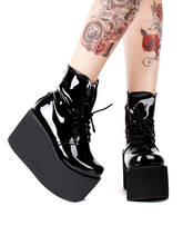 Zapatos de tacón alto para mujer, botas cortas angelicales con estampado de lolita, punk, de princesa, con cordones, 33-47, 10cm, PL 2024 - compra barato