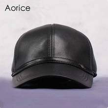 Aorice 2021 Autumn Winter New Men's 100% Genuine Leather Hat Cap Baseball Adjustable Outdoors Sports Keep Warm Hat HL044 2024 - buy cheap