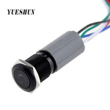 YUESHUN 16MM Black Aluminum Latching  push button switches with Harness plug angle eyes logo LED Illuminated 2024 - buy cheap