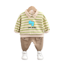 Baby Boys Stripe Children Cotton Clothes Spring Autumn Cartoon Jacket Pants 2Pcs/sets Infant Out Kids Fashion Toddler Tracksuits 2024 - buy cheap