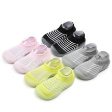 Baby Boy Girls Shoes Socks Breathable Net Shoes Summer Color Stripes First Walker   Toddler Shoes Floor Socks 2024 - buy cheap