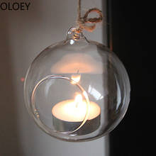 Transparent Glass Candlestick Hanging Ball Candle Lantern Holders Creative Double Flower Pot Candelabra Wedding Centerpieces Hot 2024 - buy cheap
