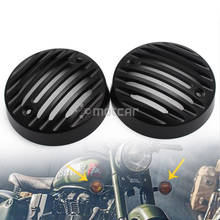 Protector de luz de giro de aluminio negro para motocicleta, indicador de giro, cubiertas de parrilla, 1 par para Royal Enfield Classic 500 2024 - compra barato