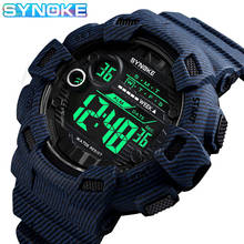 SYNOKE брендовые цифровые наручные часы мужские водонепроницаемые ковбойские часы Stepwatch спортивные ударные военные наручные часы светодиодный кварцевые мужские подарки 2024 - купить недорого