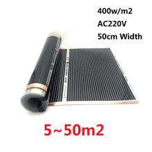 Electric 5~50m2 Underfloor Heating Film 400w/m2 Infrared Carbon Warm Floor Mat 2024 - buy cheap