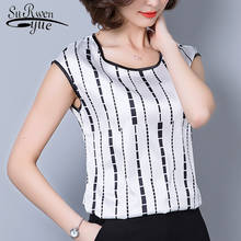 2021 Fashion Sleeveless Chiffon Women's Clothing Geometric Striped Plus Size 5XL Women Blouse Shirt Women's Tops Blusas D733 30 2024 - buy cheap