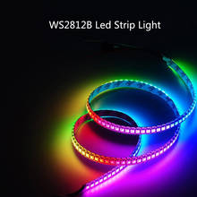 Faixa de led, cc 5v ws2812b, 30/60/144 leds/m, rgb, fitas de led abordáveis individualmente, preto/branco, pcb, ic, ws2812 pixel 2024 - compre barato