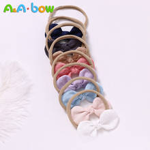 8pcs/lot Full Handmade Solid Color Nylon Headband Bow Hair Bands for Girls Baby Hair Accessories Headwear Children Gifts 2024 - buy cheap