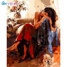 Gatyztory-pintura por números de mujer, dibujo sobre lienzo, pinturas acrílicas, decoración del hogar, arte enmarcado 2024 - compra barato